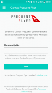 Deliveroo Frequent Flyer Number